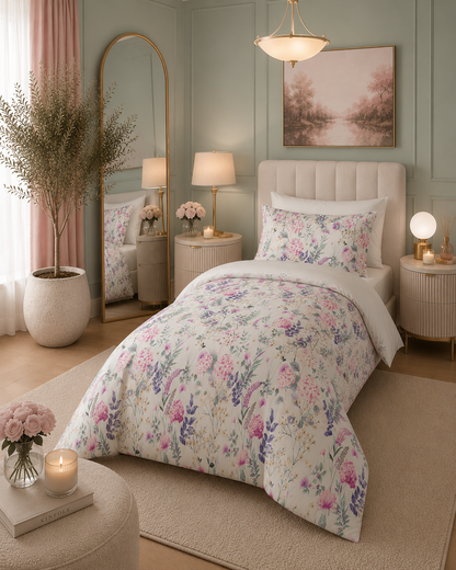 Harlow Duck Egg Blossom Polycotton Bedding Range