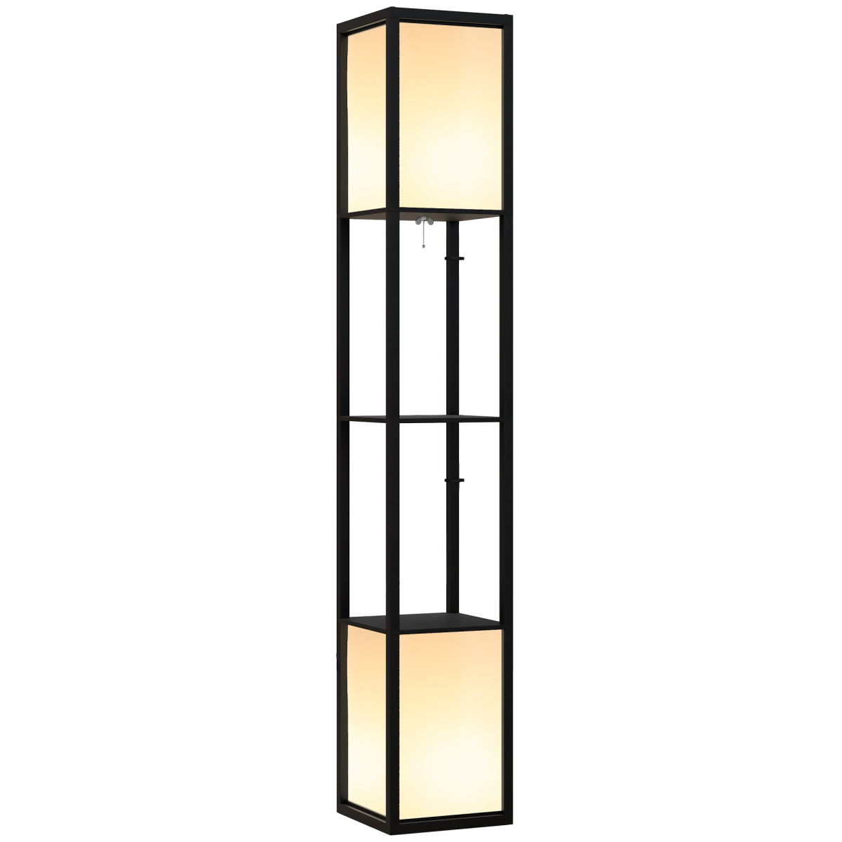 Modern Shelf Lamp with Dual Lighting - Black