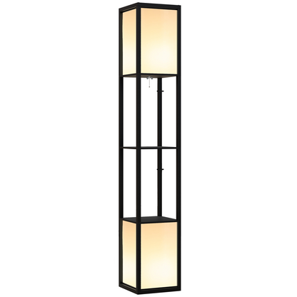 Modern Shelf Lamp with Dual Lighting - Black