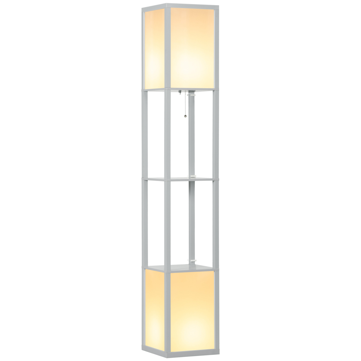 Modern Shelf Lamp with Dual Lighting - Light Grey
