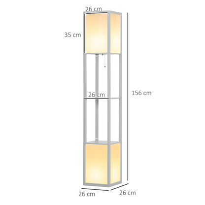 Modern Shelf Lamp with Dual Lighting - Light Grey